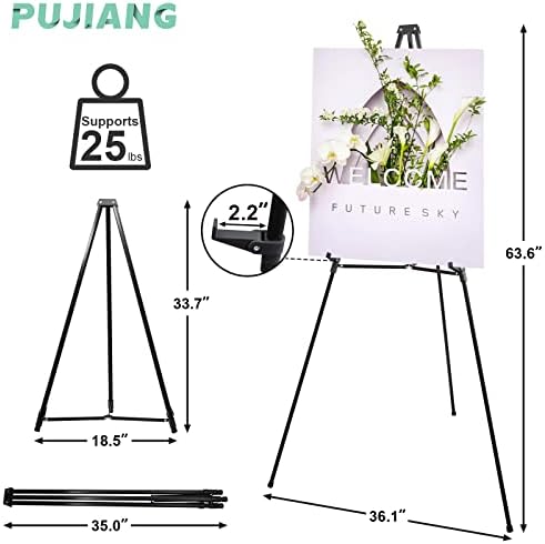 PUJIANG 63 Inch Adjustable Heavy Duty Easel Stand