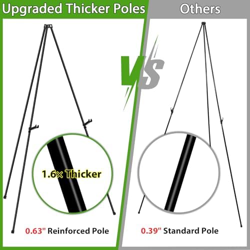 6 Pcs Thickened Metal Easel Stand for Sign - Collapsible and Portable