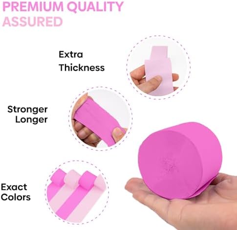 Captain Decor 4 Hot Pink Crepe Paper Streamers Rolls
