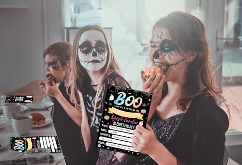 HEYINSHEN 20 Halloween Birthday Invitations with Envelopes
