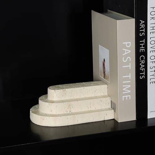 Durable Resin Bookends Set of 2 Office Shelf Decor