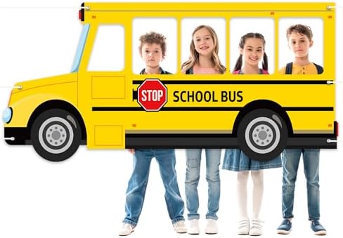 Yellow School Bus Photo Prop Banner for Back to School Party