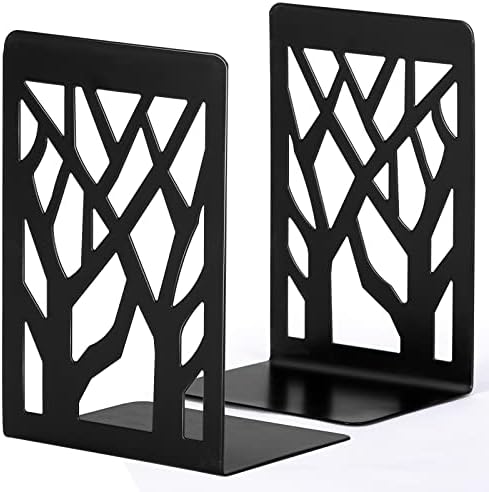 Heavy Duty Metal Bookends Black 1 Pair