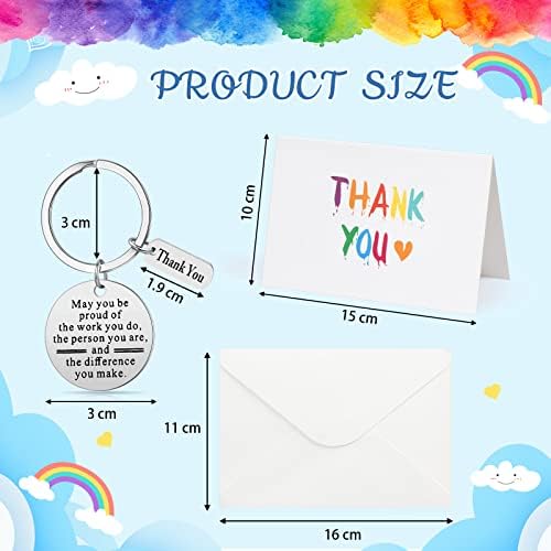 Yinkin 8 Piece Thank You Keychain Card Set
