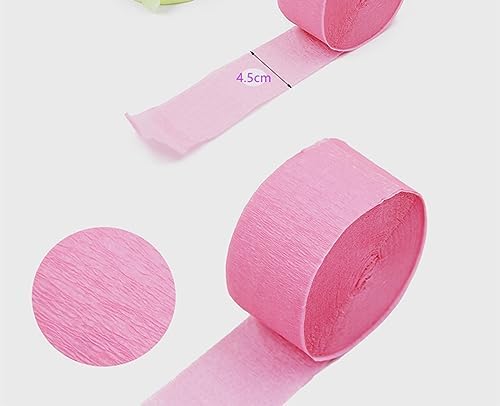 YYaaloa Crepe Paper Streamers 6 Rolls 492ft Light Pink