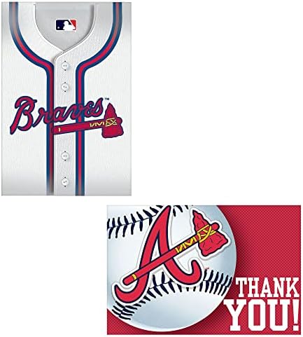 Atlanta Braves Invitation Thank You Card Set 388x563