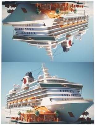Pink Cruise Ship Greeting Card with Envelope