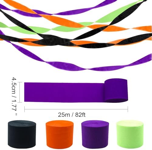 PheiLa Halloween Crepe Paper Streamers 4 Rolls