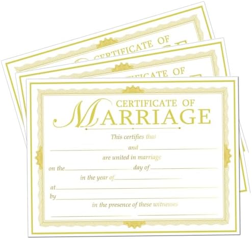 Gold Foil Edge Wedding Certificates 11x85 Inches 24 Pcs