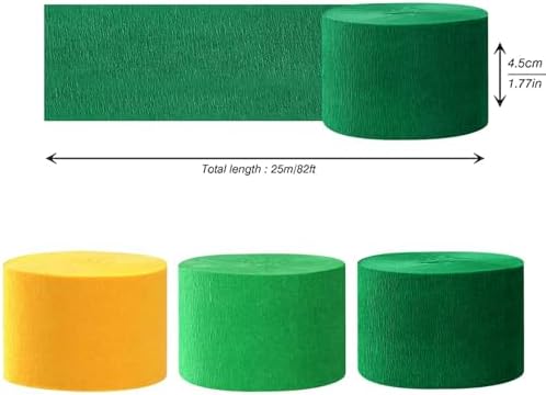 ZOOYOO Crepe Paper Streamers 6 Rolls 486ft Green Yellow Decor