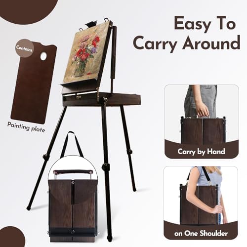 CONDA 70 Inch French Easel with Aluminum Legs and Drawer