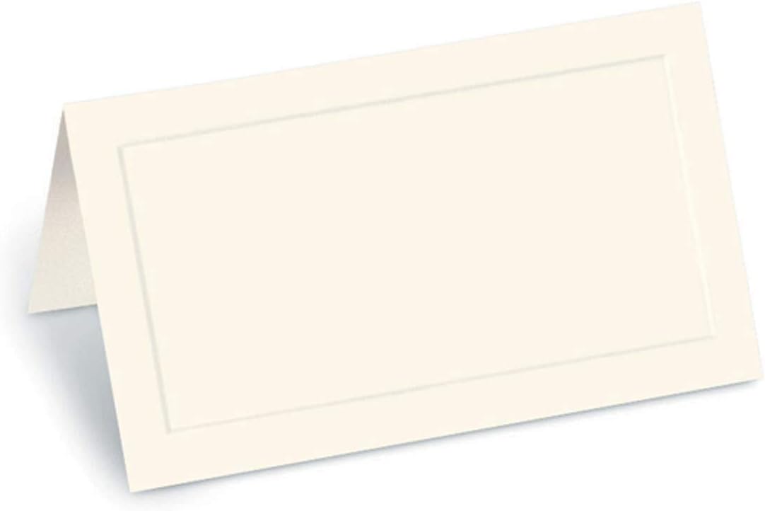 Cream Dignity Embossed Place Cards 2 x 3 12 100Pack