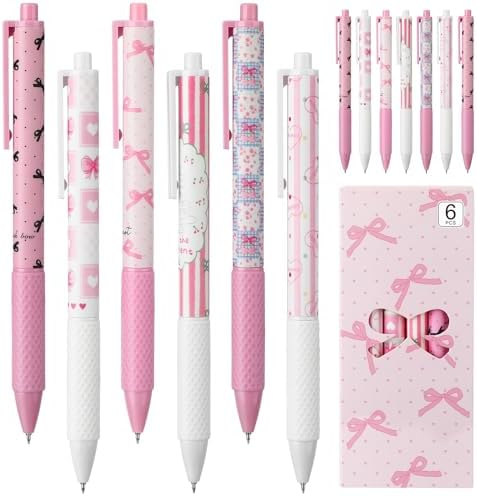 12 Pcs Coquette Bow Pens Pink Girly Set