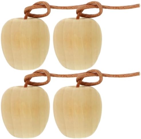 PRETYZOOM DIY Unpainted Wooden Fruit Ornaments 4pcs Pack