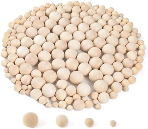 200Pcs Wood Balls Craft in 4 Sizes for DIY Projects