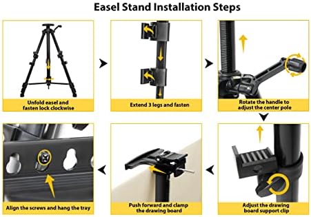 PUJIANG Adjustable Height Easel Stand for Painting and Art