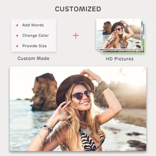 BELECO 7x5ft Custom Fabric Backdrop with Picture Logo Text Design