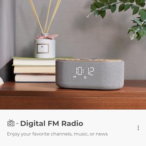 Bluetooth FM Radio Alarm Clock with 10W Speaker and Wireless Charging
