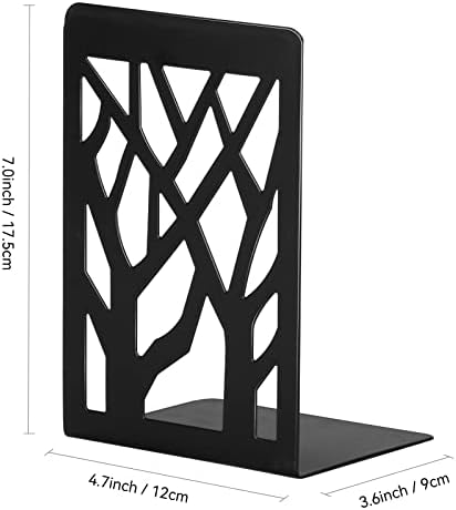 Heavy Duty Metal Bookends Black 1 Pair