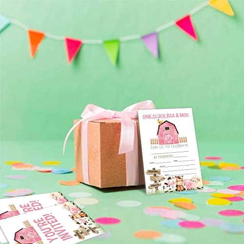 Farm Birthday Party Invitation Cards with Envelopes 20 Count