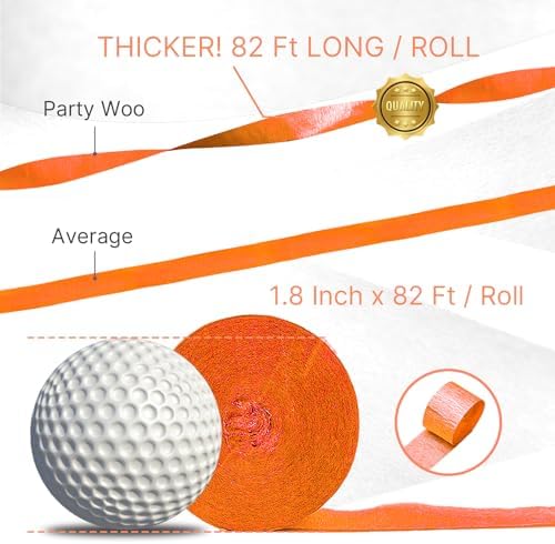 PartyWoo Halloween Crepe Paper Streamers 8 Rolls 656ft Pack