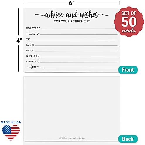 321Done Retirement Party Cards 4x6 White Set of 50