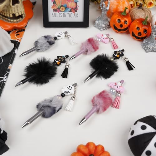 6pcs Halloween Plush Ballpoint Pens for Party Supplies