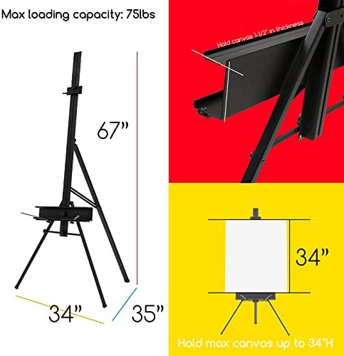 MEEDEN Aluminum Art Easel for Painting Portable and Sturdy