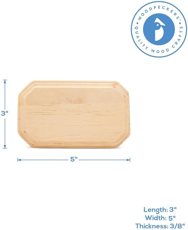 Wood Rectangle Plaque 5x2 Inches Unfinished Wood Craft Blanks