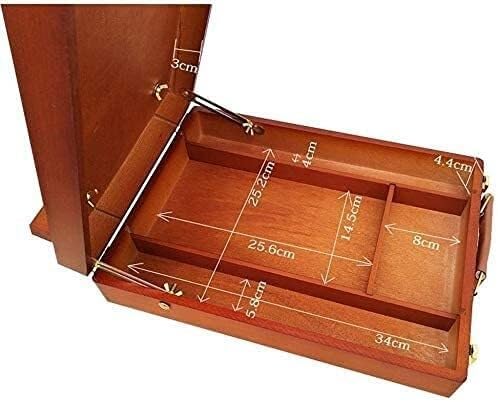 Adjustable Height Wooden Easel with Drawer Storage Red