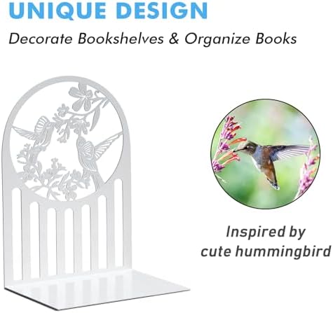 Hummingbird Book Ends Metal Bookend for Shelves Decor