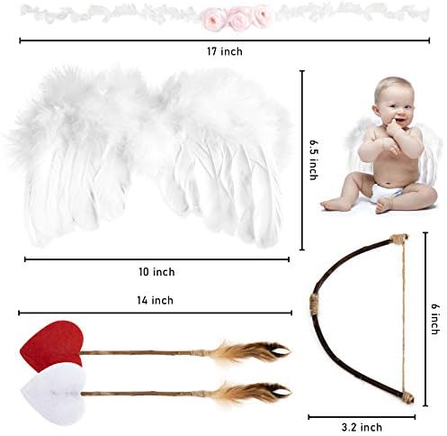 AMOR PRESENT Baby Angel Wings Costume Set 5PCS