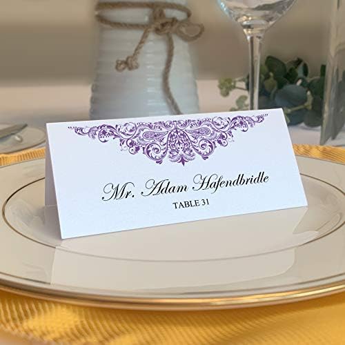 Paisley Place Cards Purple Set of 60 Laser Inkjet Printers