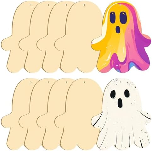 SNILOAW Large 7 Halloween Wood Slices Unfinished Decorations
