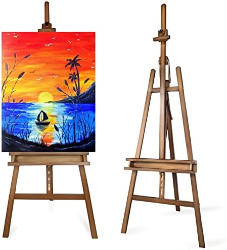 Somime Large A-Frame Studio Easel with Brush Storage
