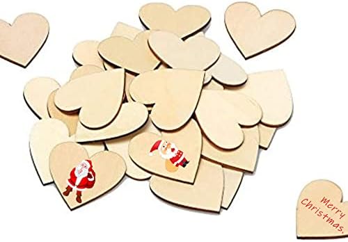 Unfinished Wooden Hearts Craft Kit 100 Pcs 2 Inch