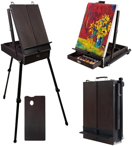 CONDA 70 Inch French Easel with Aluminum Legs and Drawer