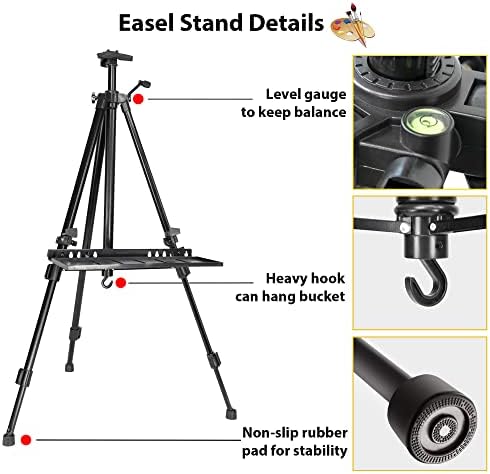 PUJIANG Adjustable Height Easel Stand for Painting and Art
