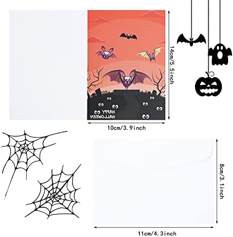Tenare Halloween Greeting Cards with Envelopes 100 Pcs Pumpkin Style