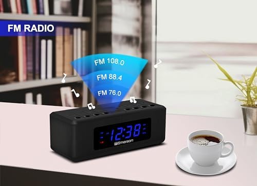 Emerson CK2023AM FM Dual Alarm Clock Radio with Blue LED Display