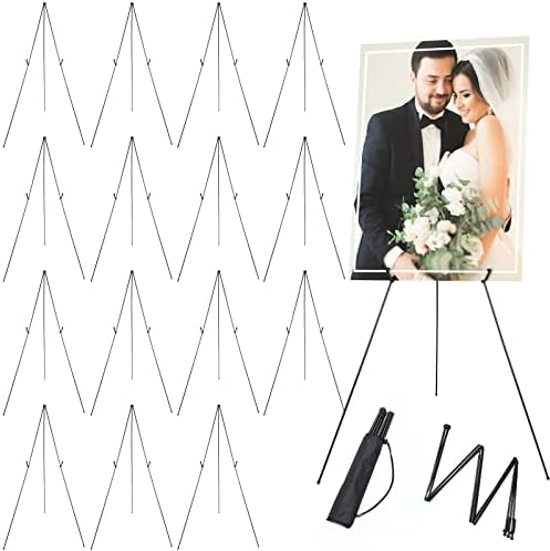 Yexiya 20 Pcs Foldable Metal Easel Stand with Bag