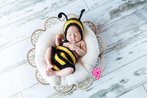 Newborn Baby Photo Prop Outfit with Bee Hat for Boys Girls