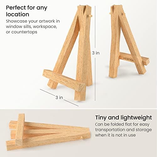 ARTEZA 5 Inch Mini Display Wood Easel Pack of 40