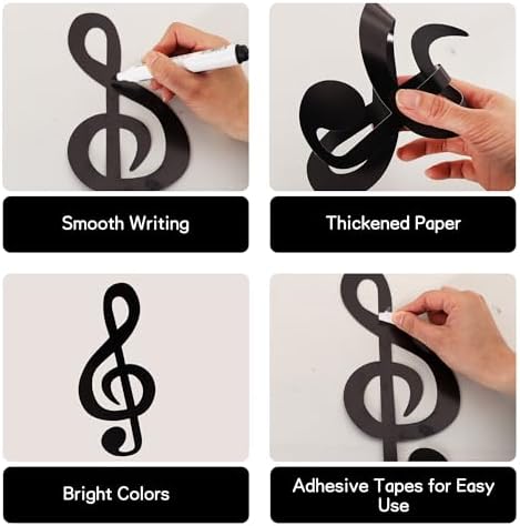 Vuzvuv 60 Pcs Music Notes Cutouts for Party Decor