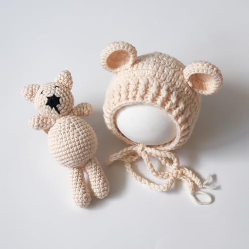 Zeroest Newborn Baby Boy Girl Photo Props Bear Hat Outfit Set
