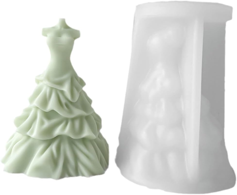 Bridal Wedding Dress Candle Mold for DIY Crafting