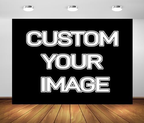 BELECO 7x5ft Custom Fabric Backdrop with Picture Logo Text Design