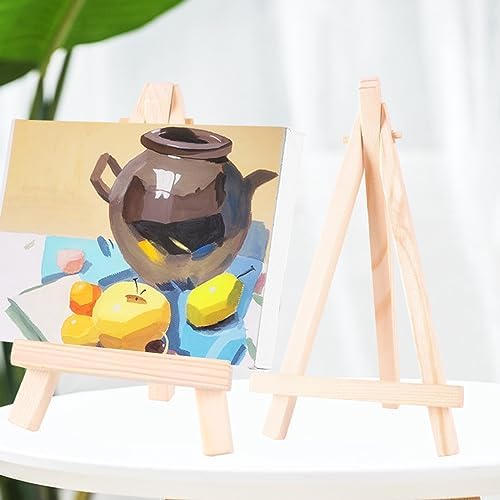 60 Pcs Mini Wooden Easel Stand for Art Displays
