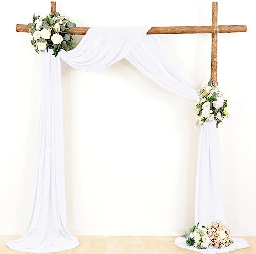 LINXTAR White Wedding Arch Draping Fabric 30 x 18FT Chiffon
