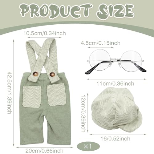 SPOKKI Newborn Photo Outfit Set with Hats and Glasses